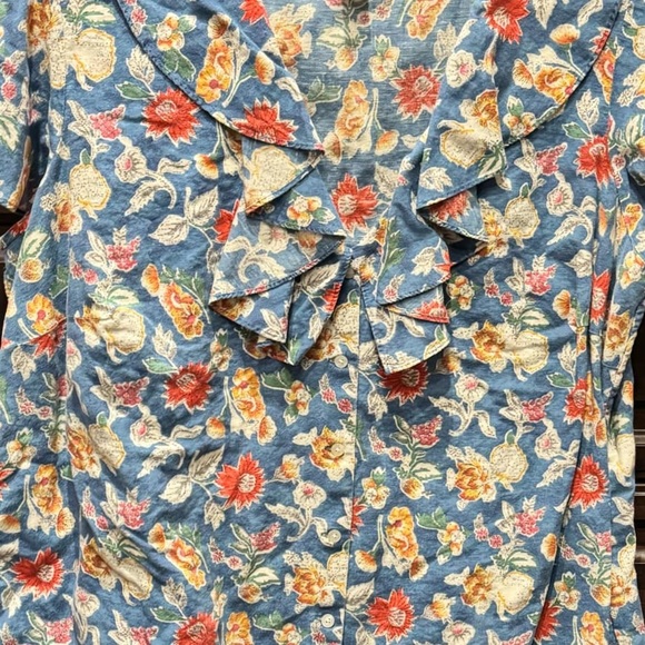 CHAPS Floral Blue blouse 18W - Picture 3 of 4